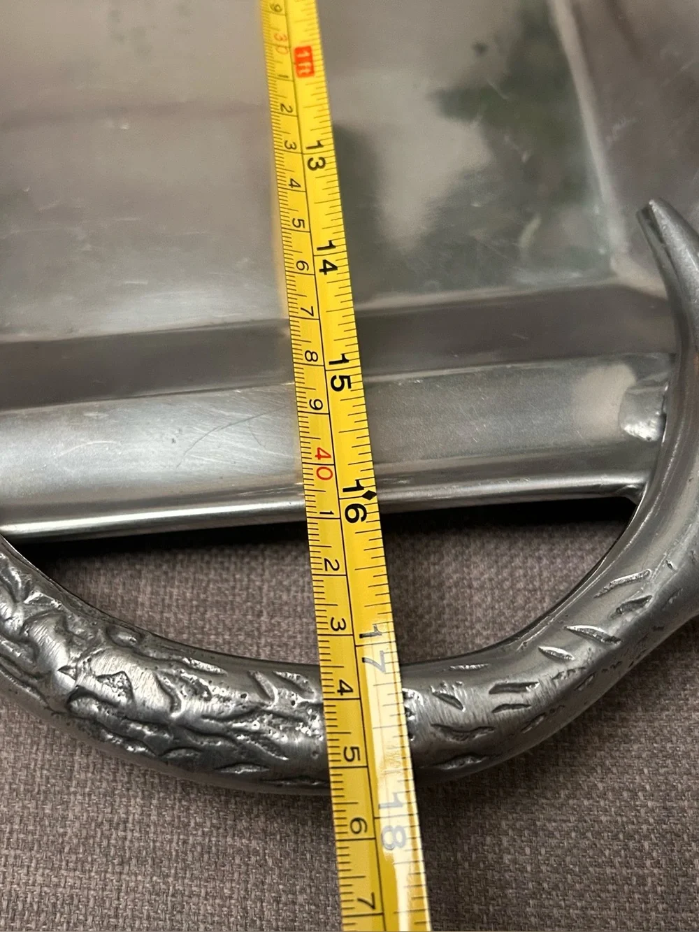 Sculptural Antler Handle Serving Tray Rustic Lodge Equestrian Style #06302610